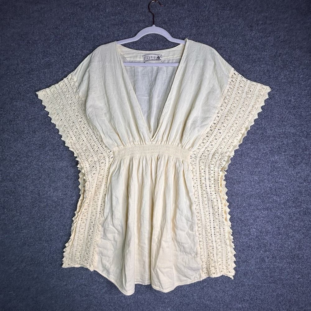 Seaspice Resort Wear Cover Up Top Beach Size Xl‎ Yellow Bohemian